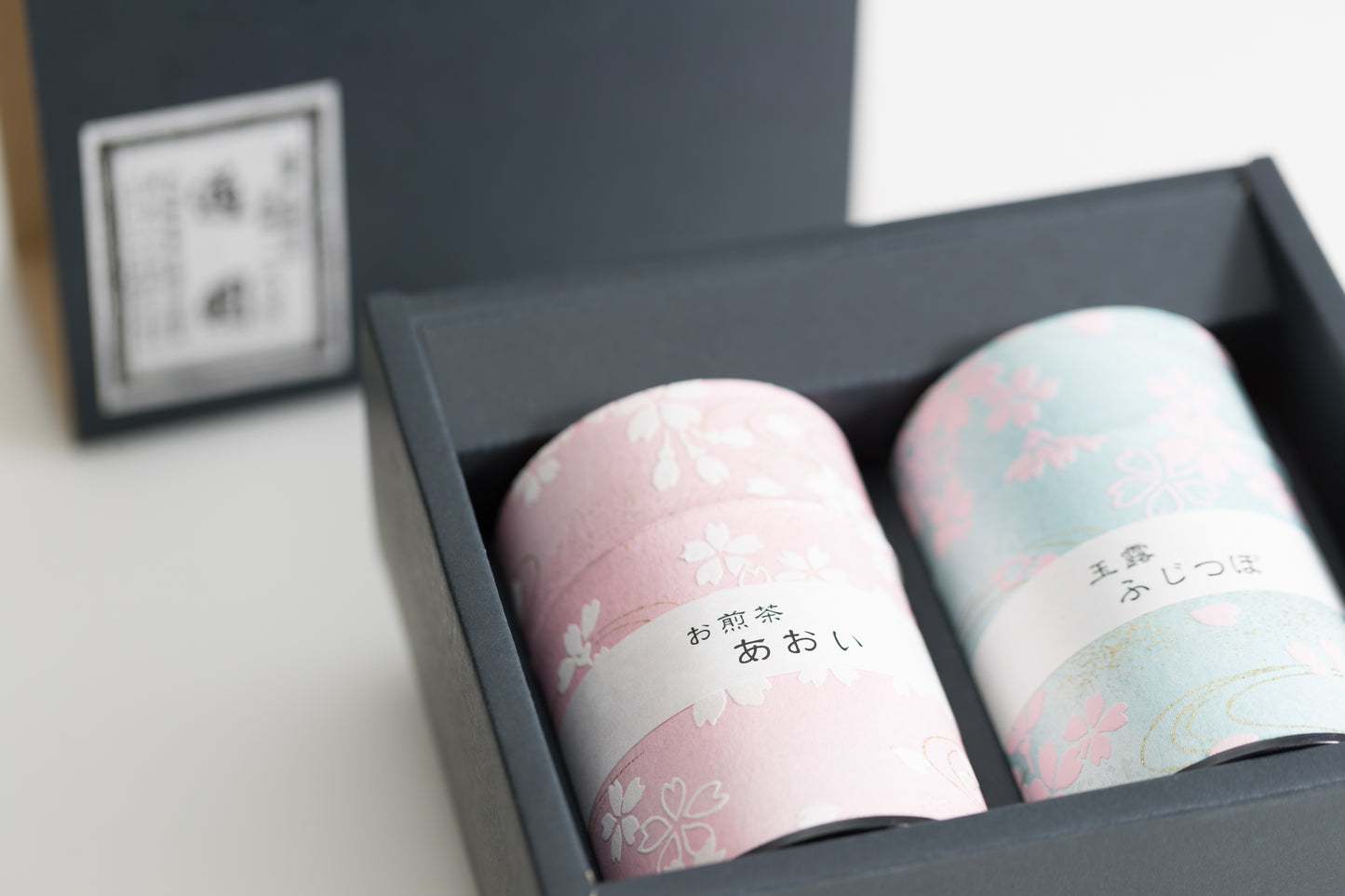 玉露 ふじつぼ80g・お煎茶 あおい80g 缶入詰合