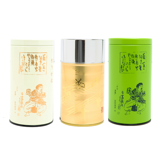 玉露 たまかつら150g・お煎茶 あさかぜ150g　かりがね花園150g　缶入詰合