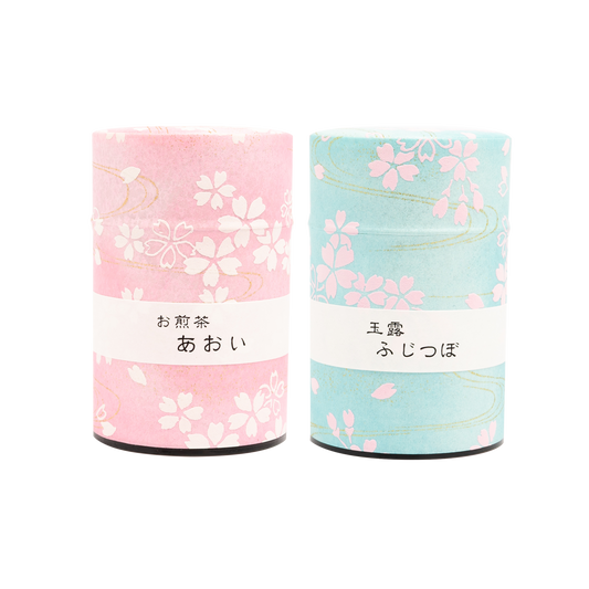 玉露 ふじつぼ80g・お煎茶 あおい80g　缶入詰合
